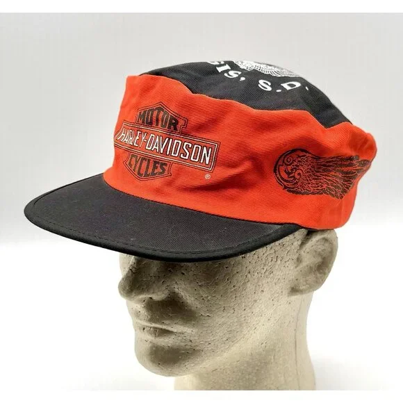 Vintage 1995 Harley Davidson Sturgis Bike Week Painters Hat Very Rare Made USA